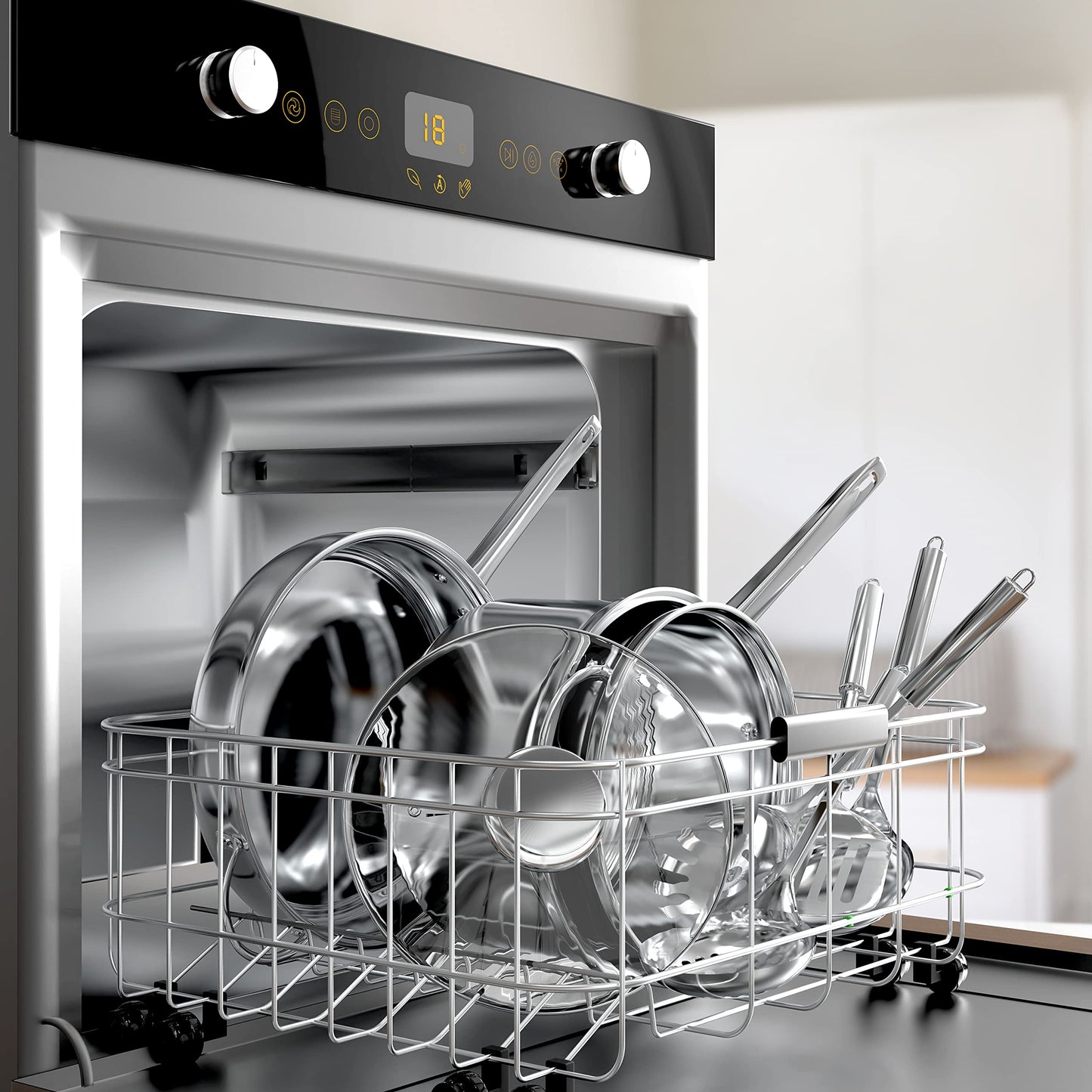 18-Piece Stainless Steel Cookware Set with Utensils