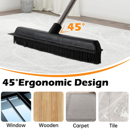 Pet Hair Removal Rubber Broom with Long Handle