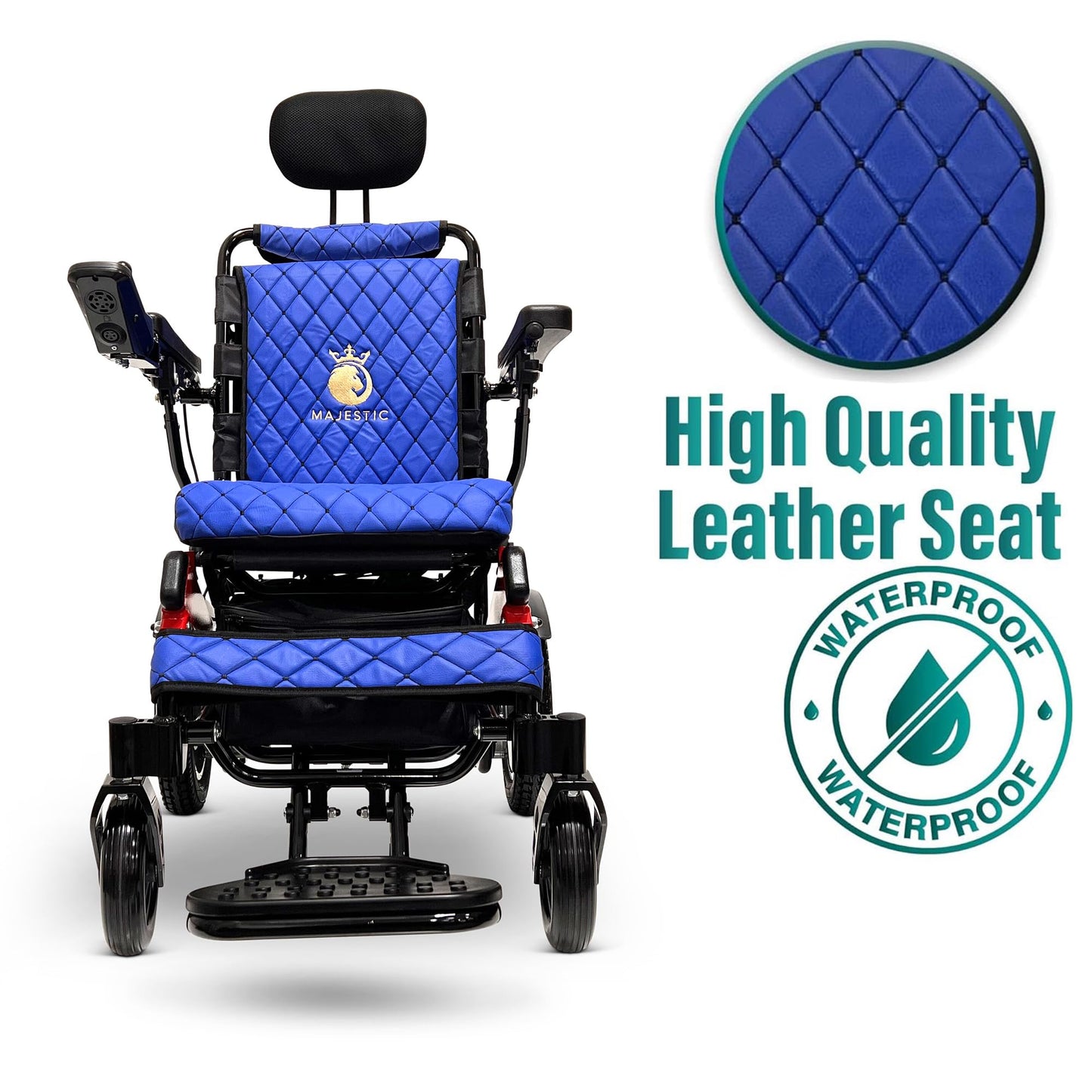 MALISA Electric Wheelchair, 19 Miles Long Range Power Wheelchair for Adults, Auto Reclining Backrest, Dual Battery Foldable Motorized Wheel Chair, Lightweight All Terrain Wheelchairs