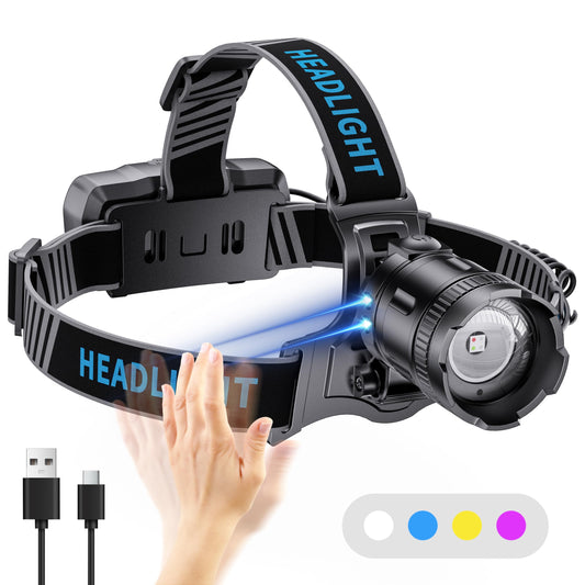 990000LM Rechargeable LED Headlamp with Sensor