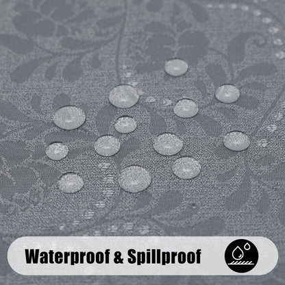Moosfor Rectangle Tablecloth 60x84 Inch, Waterproof Damask Jacquard Table Cloth, Washable Fabric Table Covers for Dining, Parties, Indoor and Outdoor, Grey