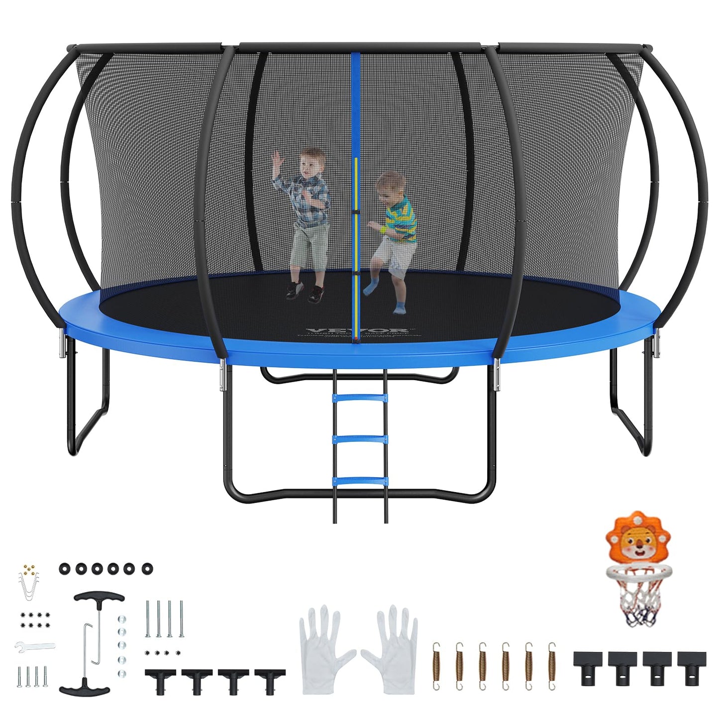 VEVOR 14FT Trampoline with Enclosure and Ladder