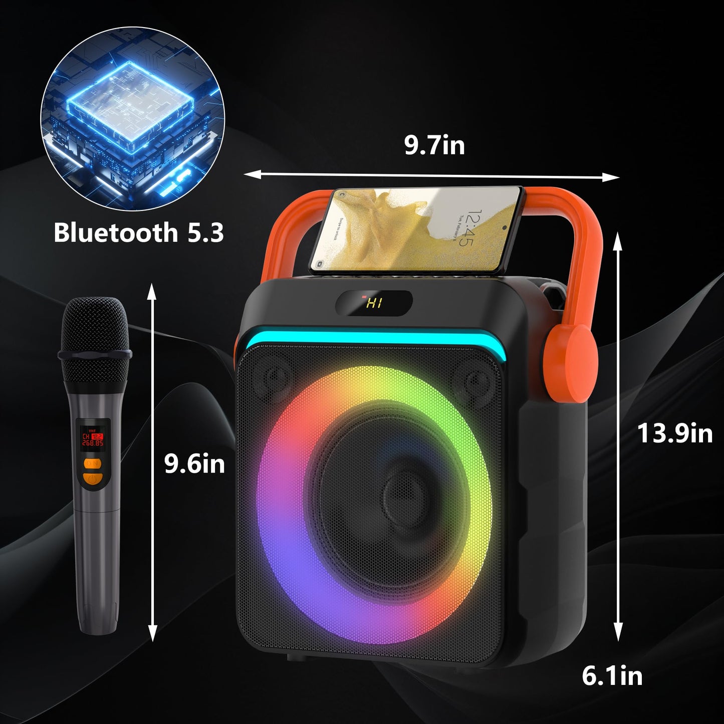 VTSGN Portable Bluetooth Karaoke Machine with Microphones