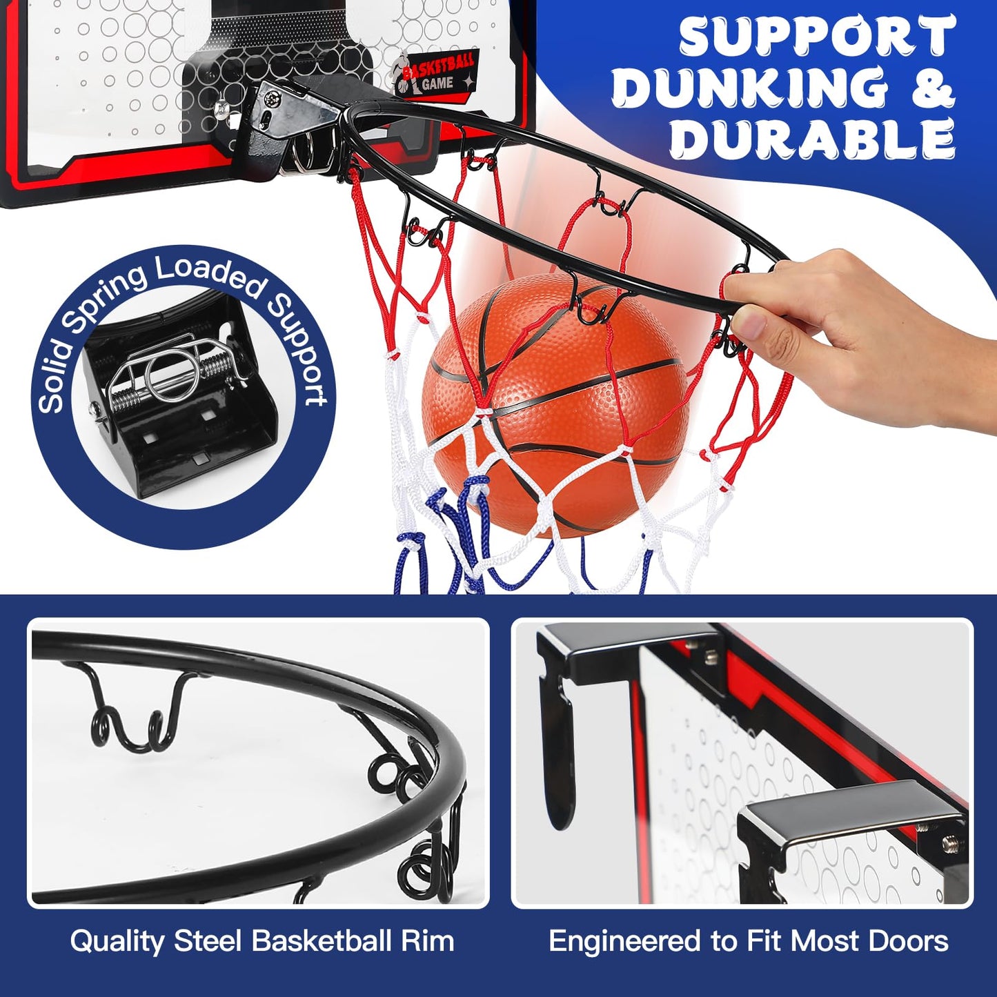Indoor Mini Basketball Hoop with LED Scoreboard