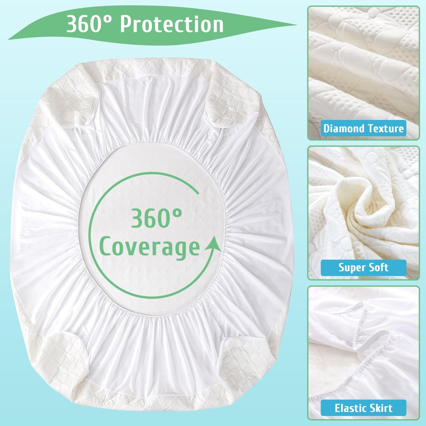 2 Pack Waterproof Crib Mattress Protectors