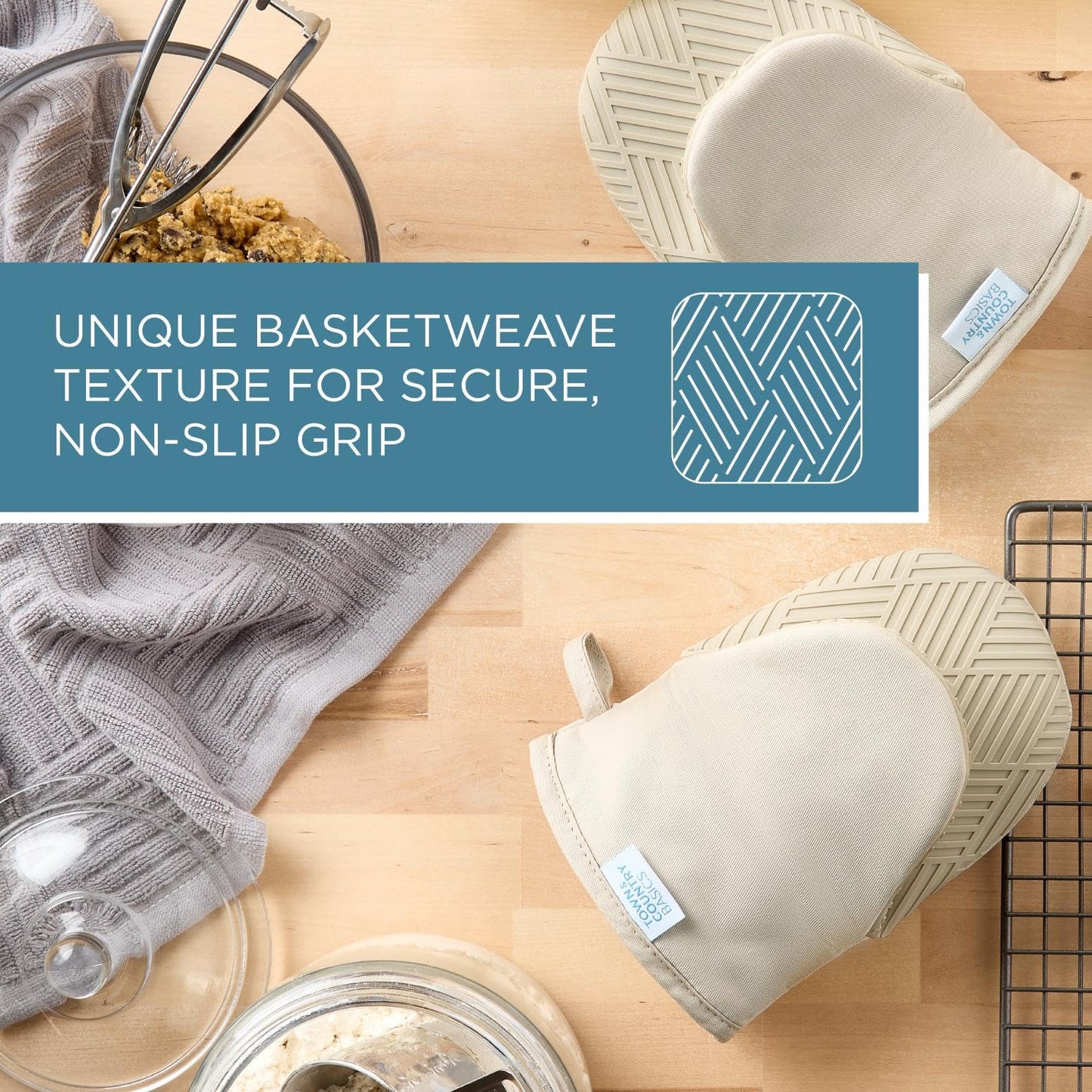 TOWN & COUNTRY BASICS Silicone Mini Oven Mitt Set