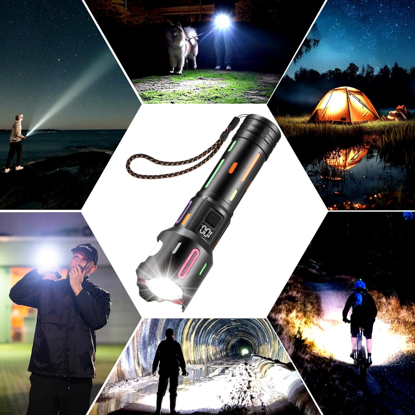 1000LM Rechargeable LED Flashlight with 5 Modes