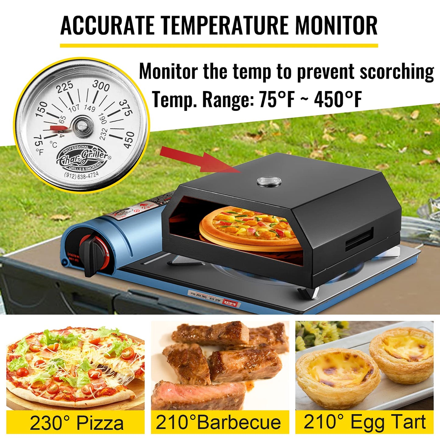 VEVOR Outdoor Pizza Oven Kit for Grill