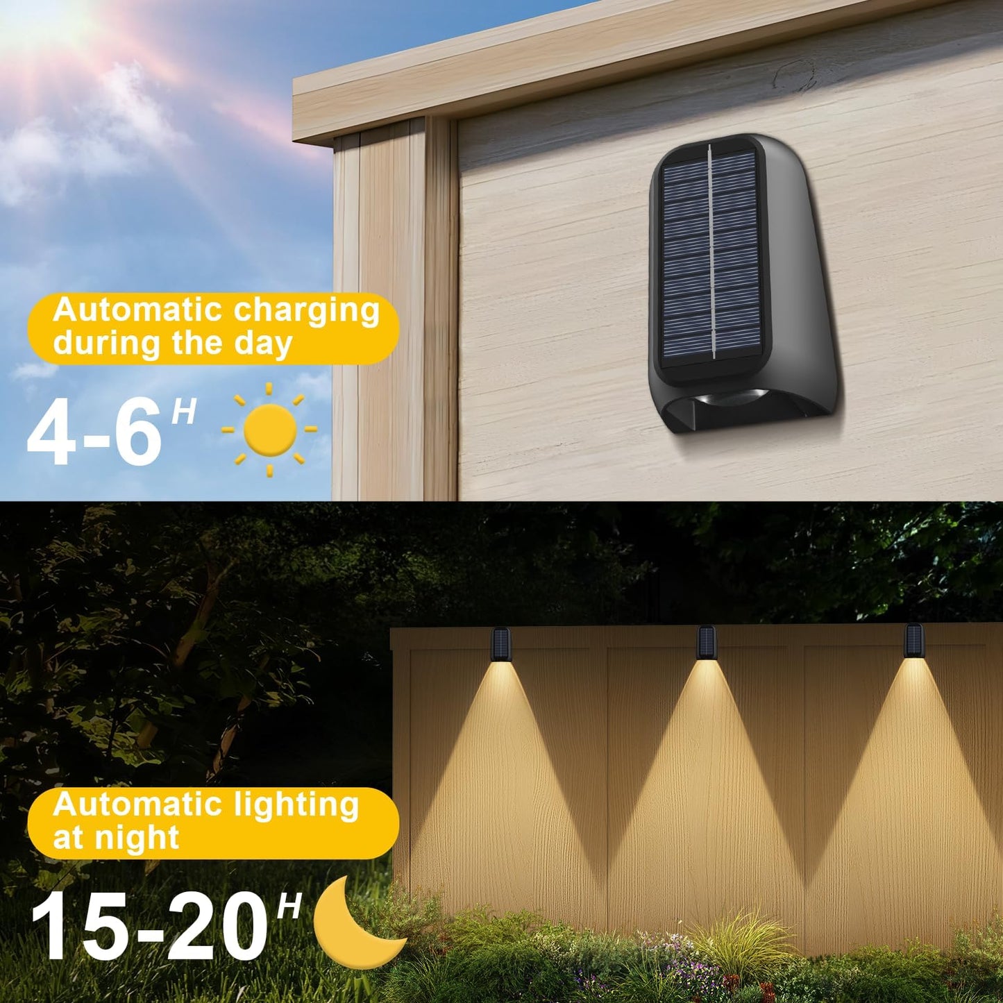 10 Pack Solar Powered Fence Lights Outdoor