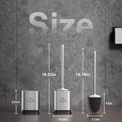 Toilet Brush Set with Holder and Flexible Head