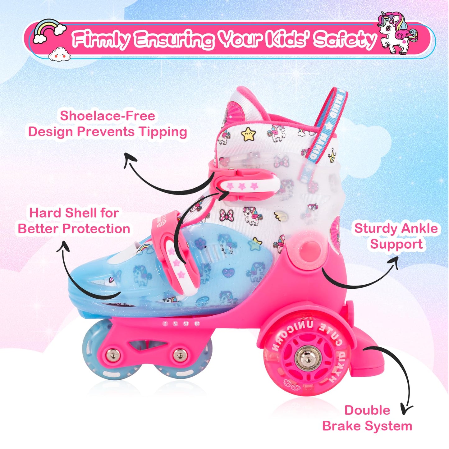 Adjustable Kids Roller Skates with Luminous Wheels