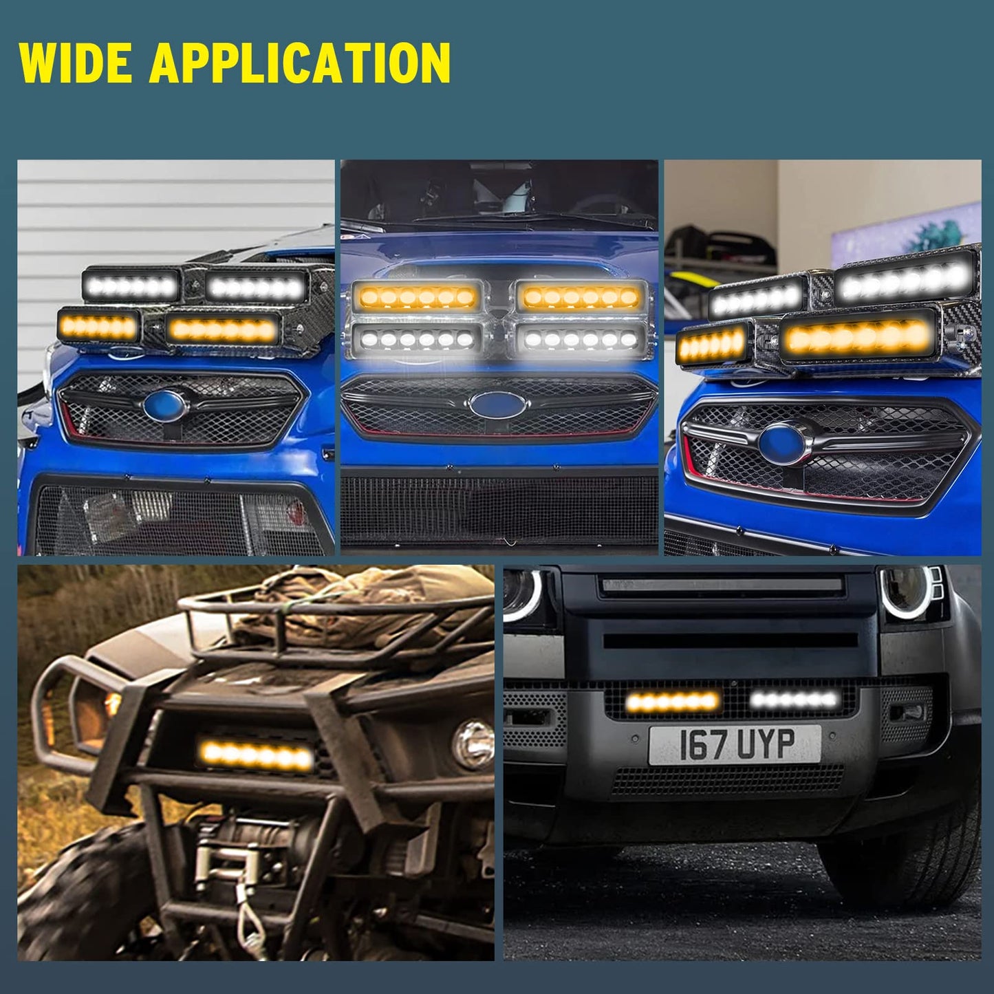 YCHOW-TECH 6 inch LED Light Bar White 120W 6500K Super Bright Spot Work Light Pods Single Row Off Road Driving Light Fog Light Boat Light Waterproof SUV ATV 4WD Car Truck Golf Cart 12V 24V IP68 (2pcs)