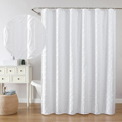 Geometric Boho Fabric Shower Curtain Set 72x72