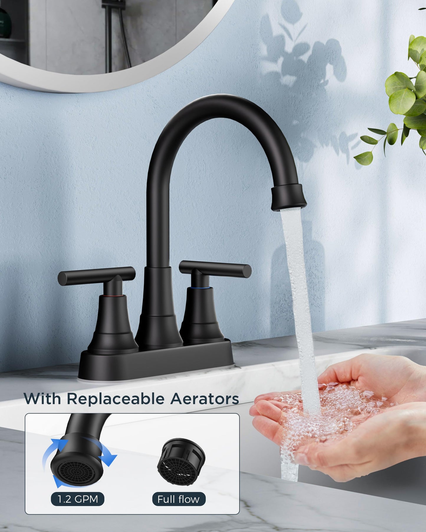 Centerset Bathroom Faucet with Pop Up Drain