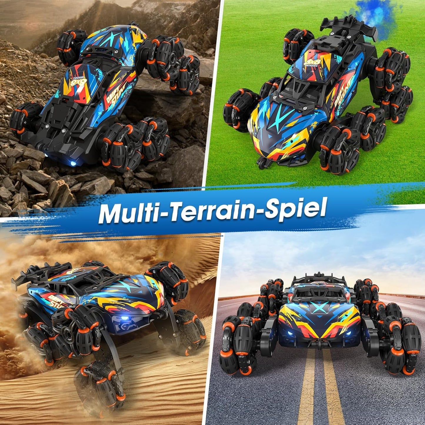 ADUSRIZ 8WD Off-Road Stunt RC Car with Spray