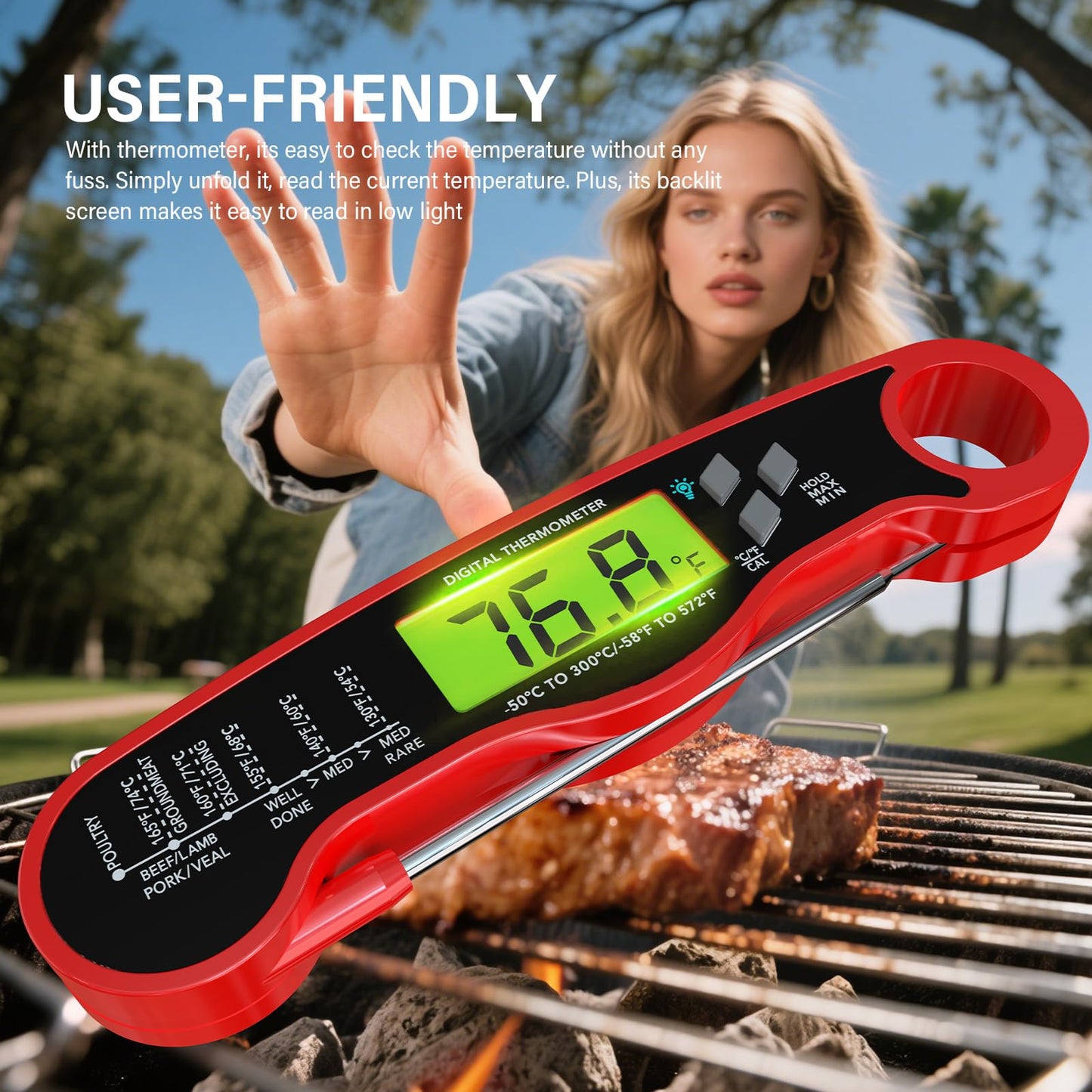 Instant Read Meat Thermometer for Cooking