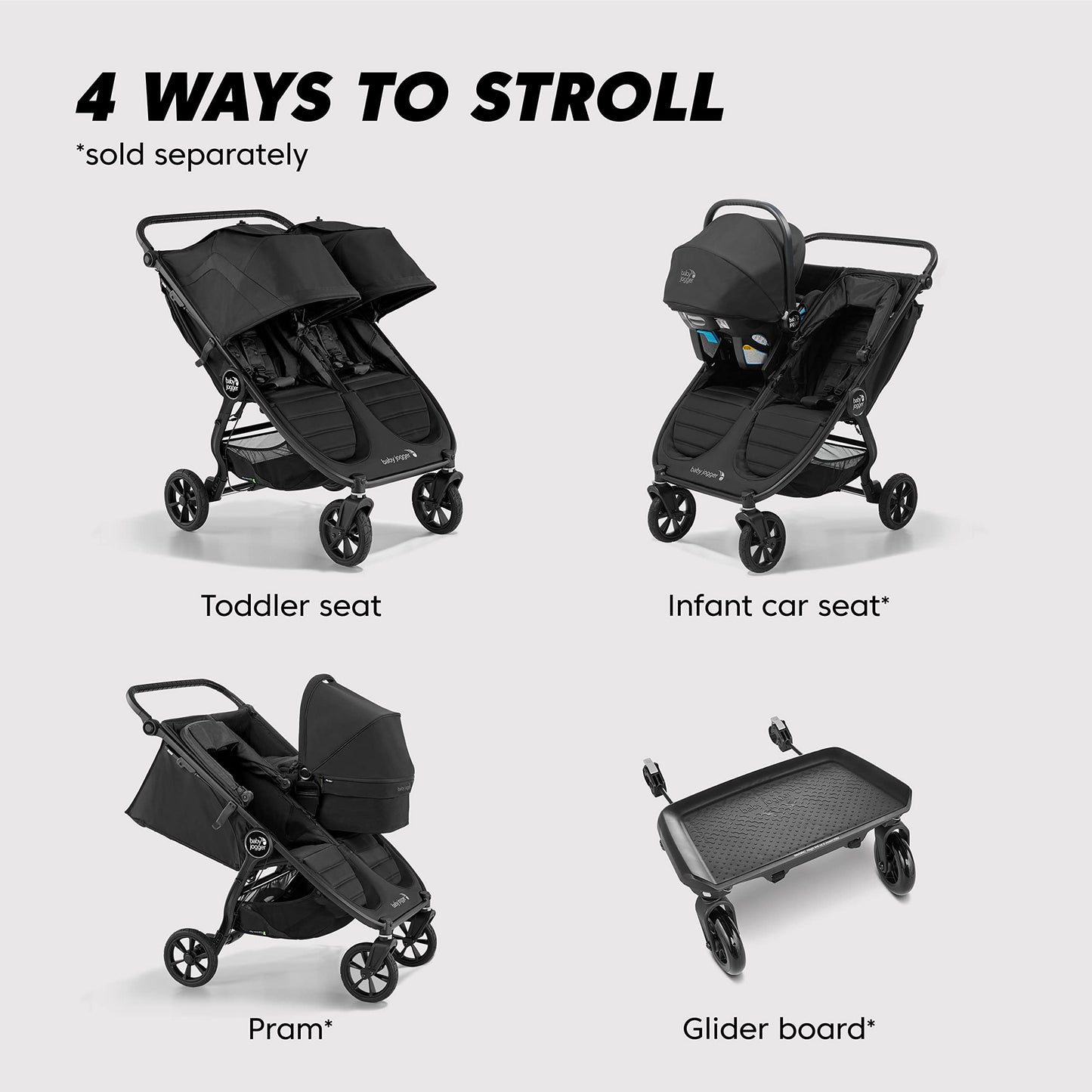 Baby Jogger All-Terrain Double Stroller with Suspension