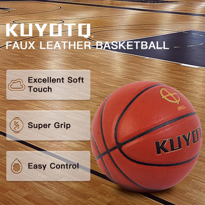 KUYOTQ Size 7 Soft Touch Basketball with Pump