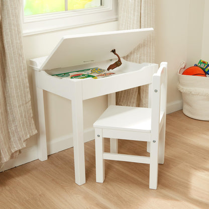 Melissa & Doug White Lift-Top Desk & Chair Set