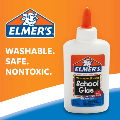 Elmers Liquid School Glue, Slime Glue & Craft Glue | Washable, 4 Ounces Each, Great for Making Slime, 12 Count