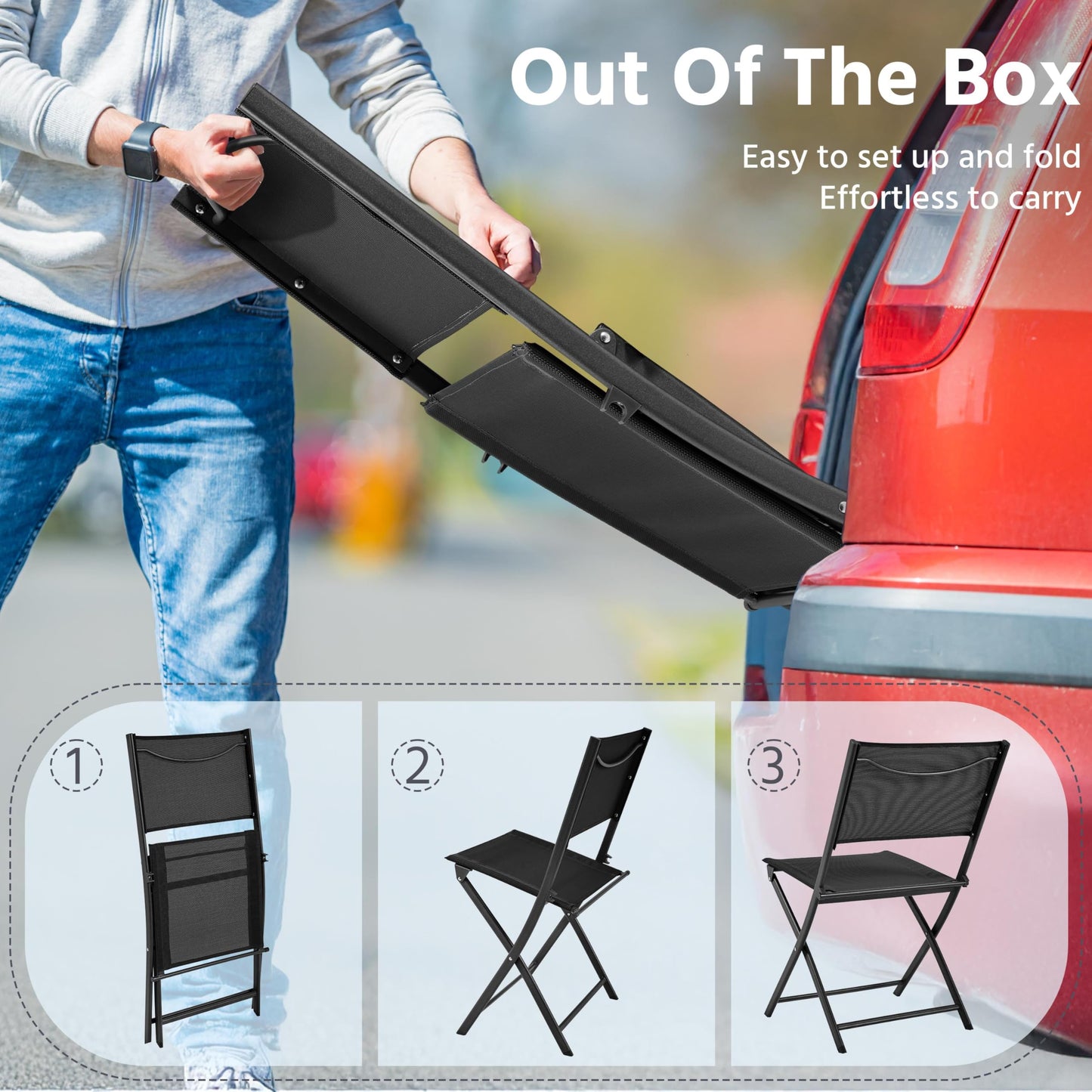Yaheetech 4-Pack Outdoor Folding Dining Chairs