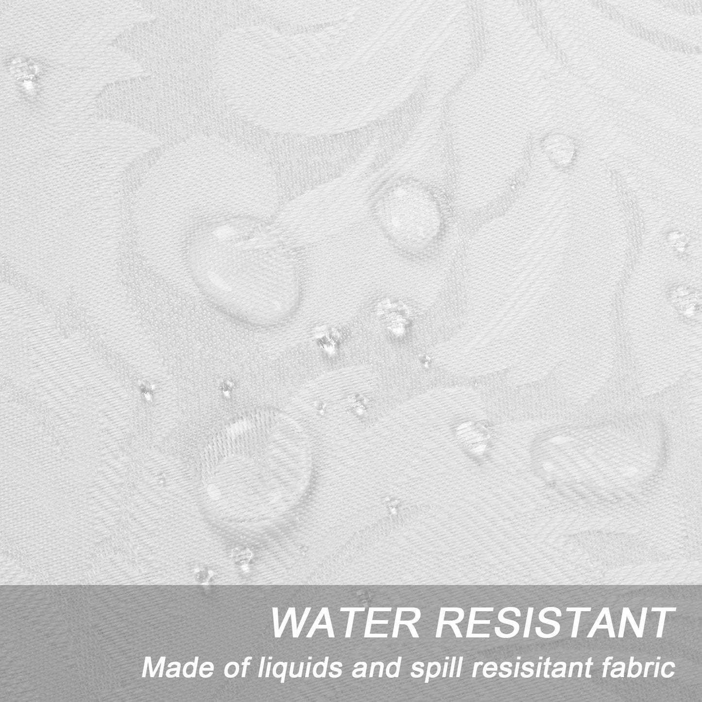 Lahome Elegant Damask Jacquard Tablecloth - Polyester Fabric Spillproof Water Resistant Washable Table Cover for Kitchen Dining Room Wedding Party Home Decor (White, Rectangle - 60" x 84")