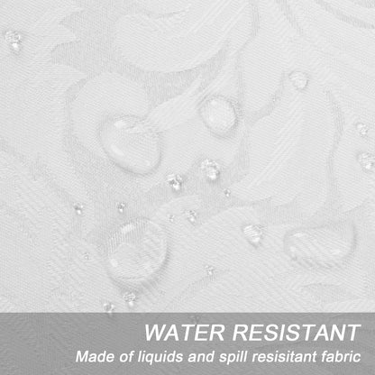 Lahome Elegant Damask Jacquard Tablecloth - Polyester Fabric Spillproof Water Resistant Washable Table Cover for Kitchen Dining Room Wedding Party Home Decor (White, Rectangle - 60" x 84")