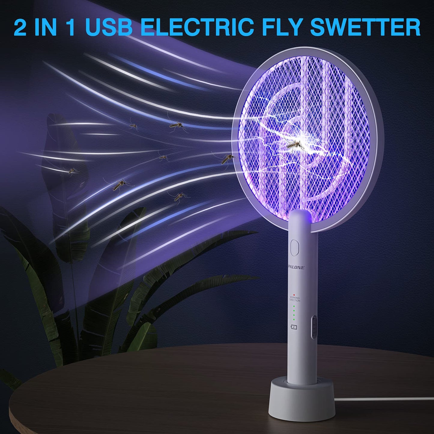 PALONE 2-in-1 Electric Fly Swatter & Bug Zapper