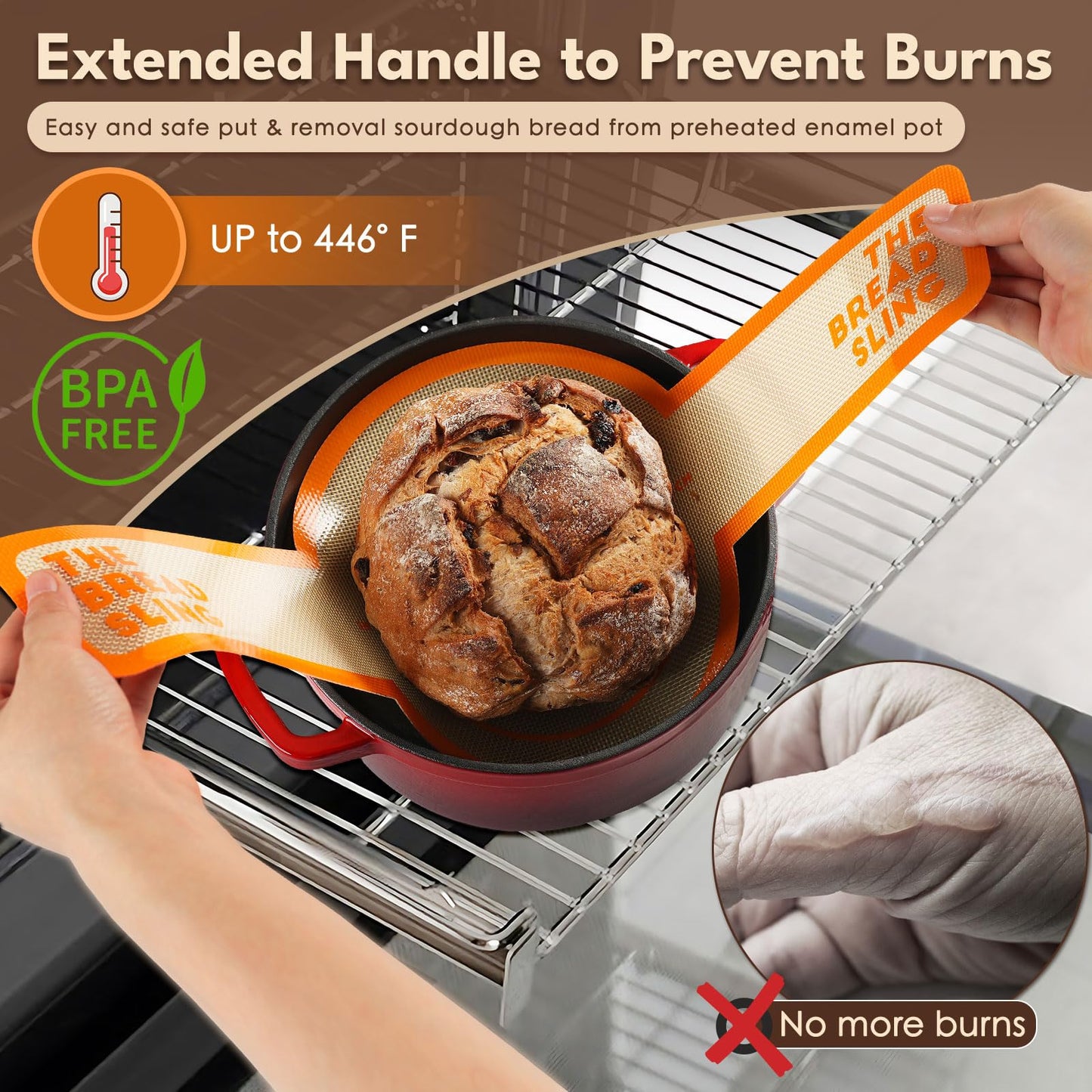 2-Piece Silicone Bread Sling for Dutch Oven