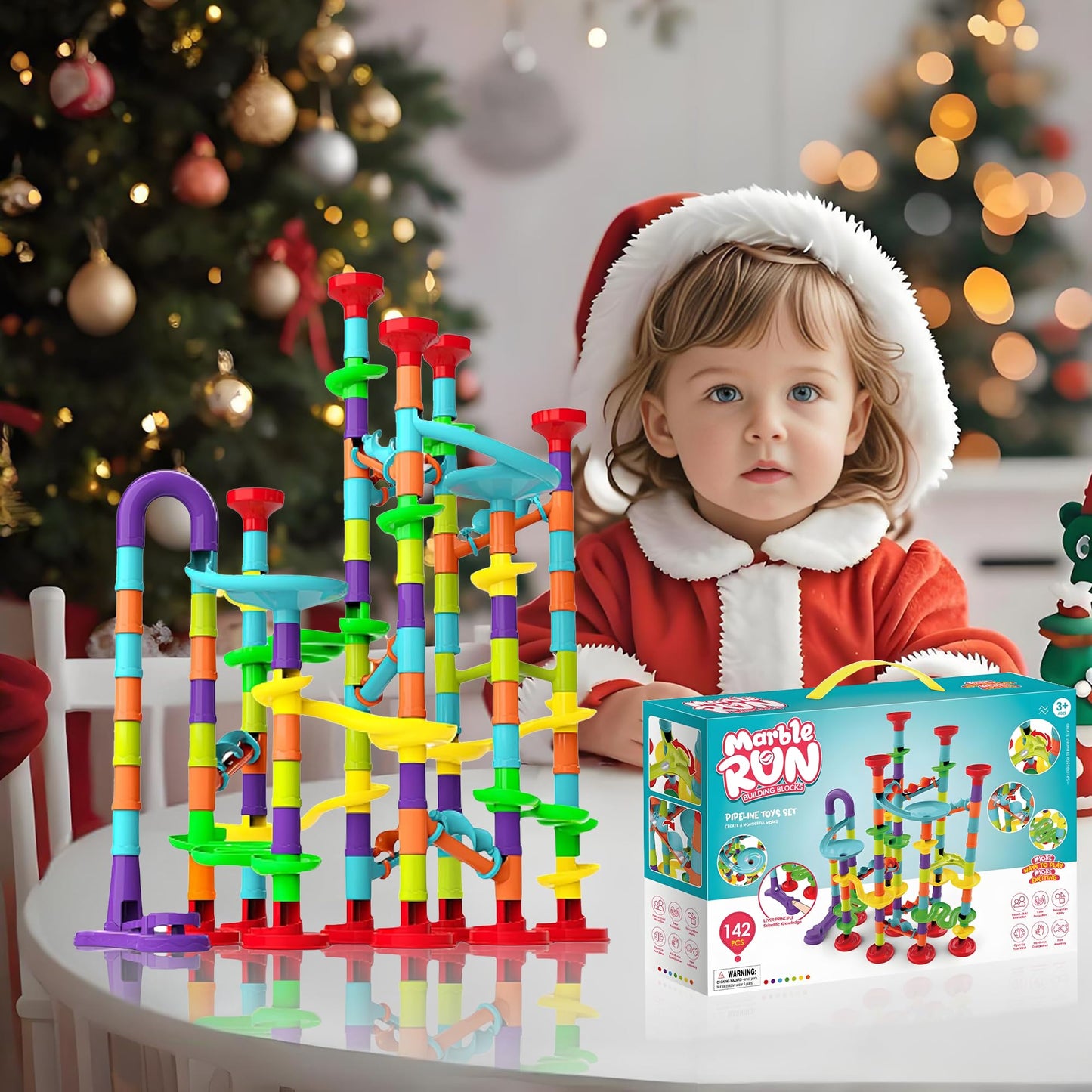 172 Pcs Marble Run STEM Toy for Kids