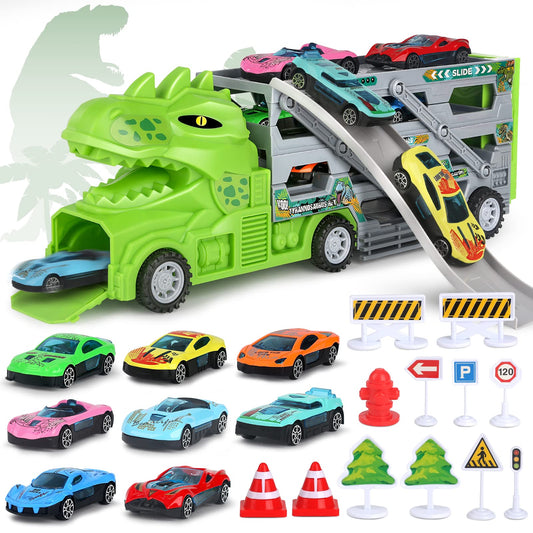 Dinosaur Car Toys with Race Track and Cars
