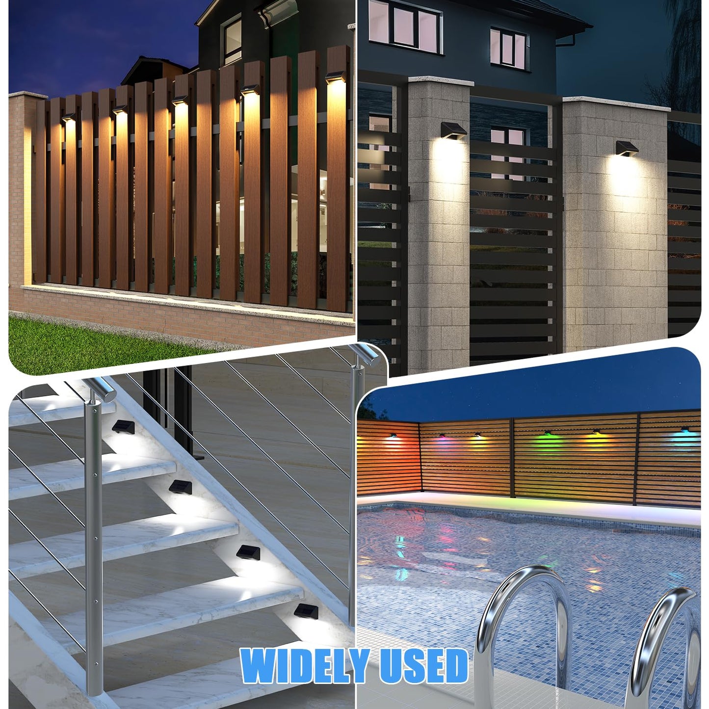 8 Pack Solar Fence Lights for Outdoor Use