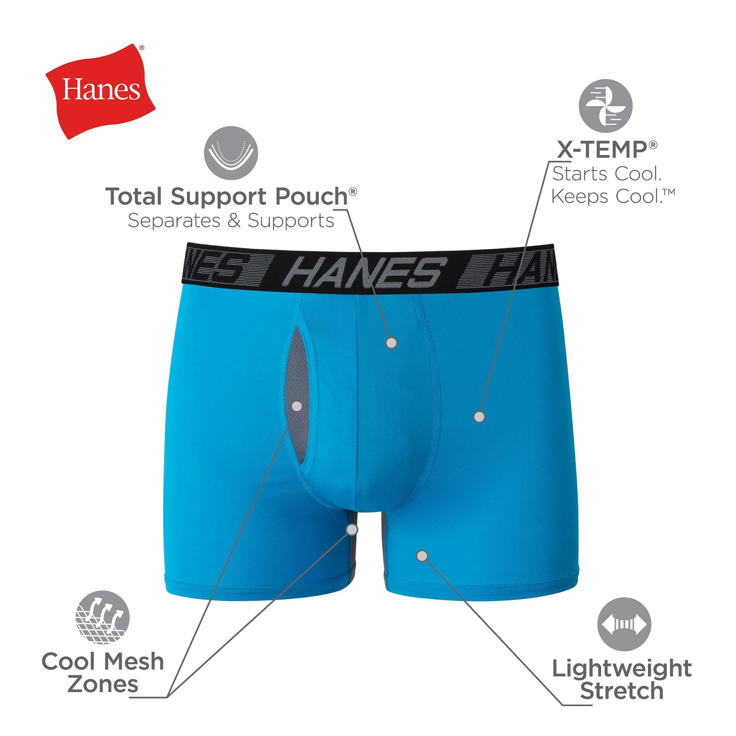 Hanes Men's Boxer Briefs Pack with Support Pouch