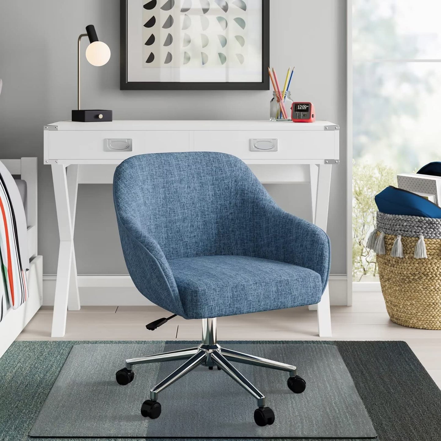 MIRUO Office Chair Mat for Carpet Desk Chair Mat Tempered Glass Floor Mat for Office Chair On Carpet Mat for Office Chair On Carpet (36" x 36" x 1/6", Transparent) (A-GE10018-USAM021)