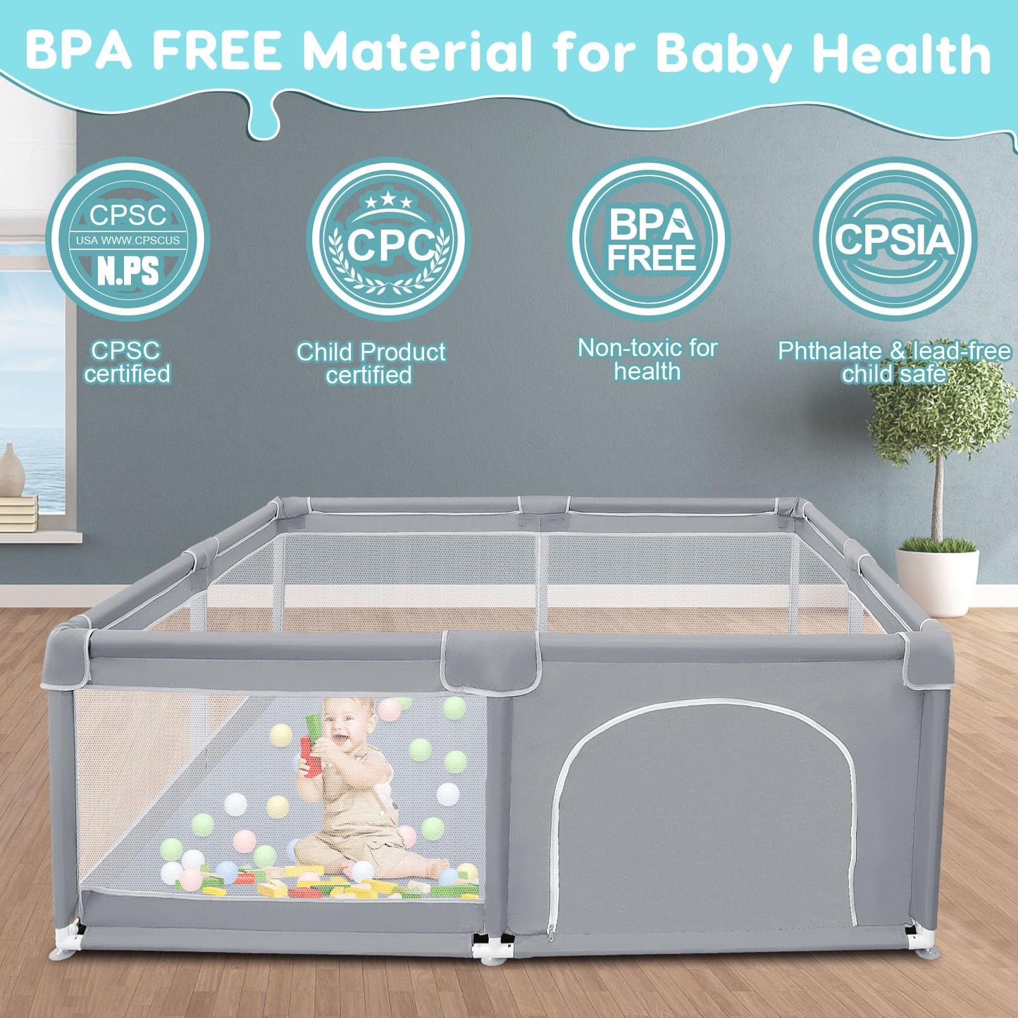 Fshibila Baby Playpen for Indoor & Outdoor Use