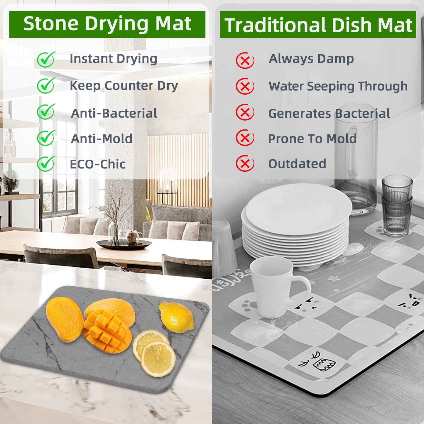 Ultra Absorbent Diatomaceous Stone Drying Mat