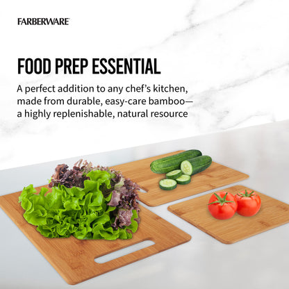 Farberware 3-Piece Reversible Bamboo Cutting Board Set