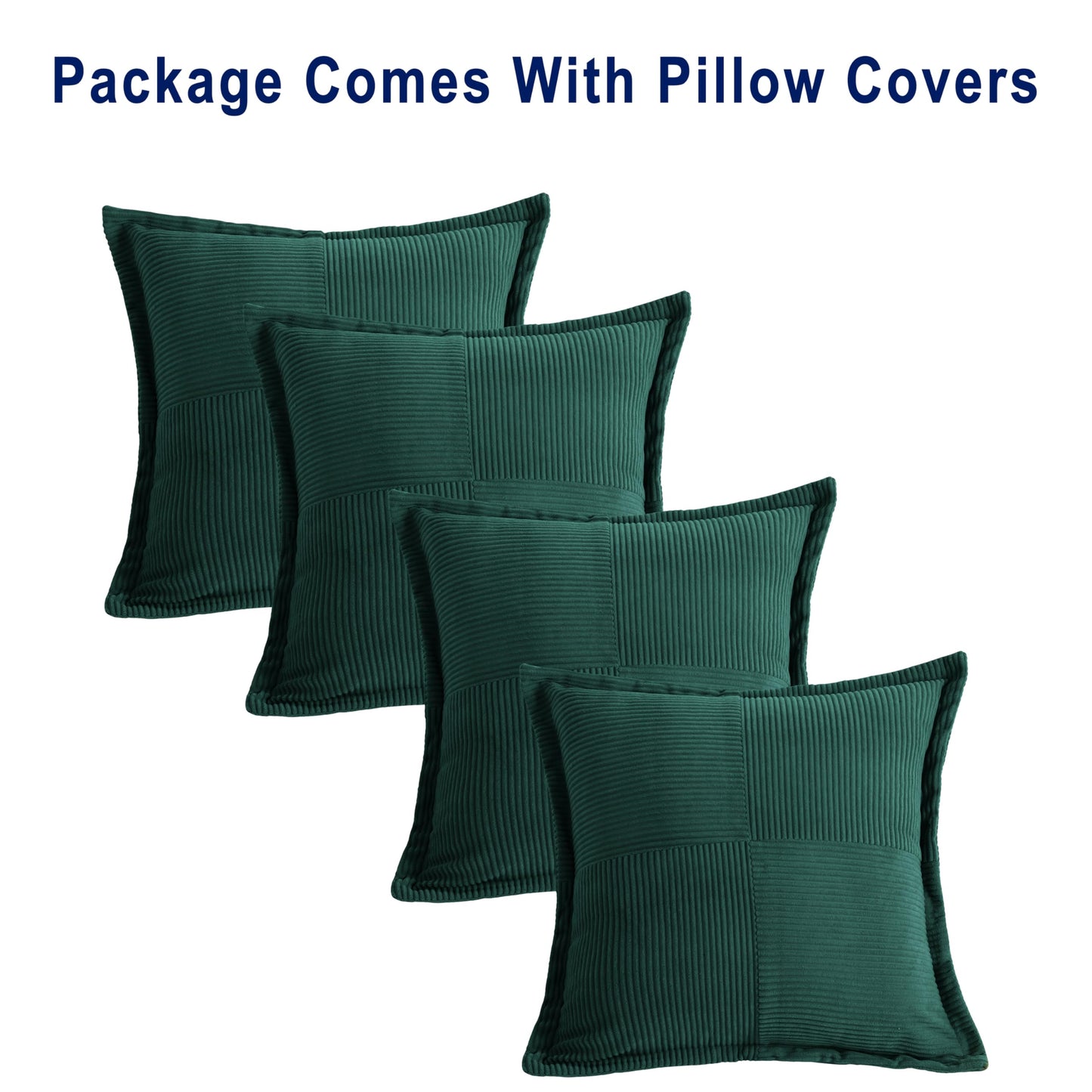 HITO 18x18 Pillow Inserts (Set of 4, with Pillow Covers Beige)-Down Alternative Throw Pillows White for Couch Bed Sofa