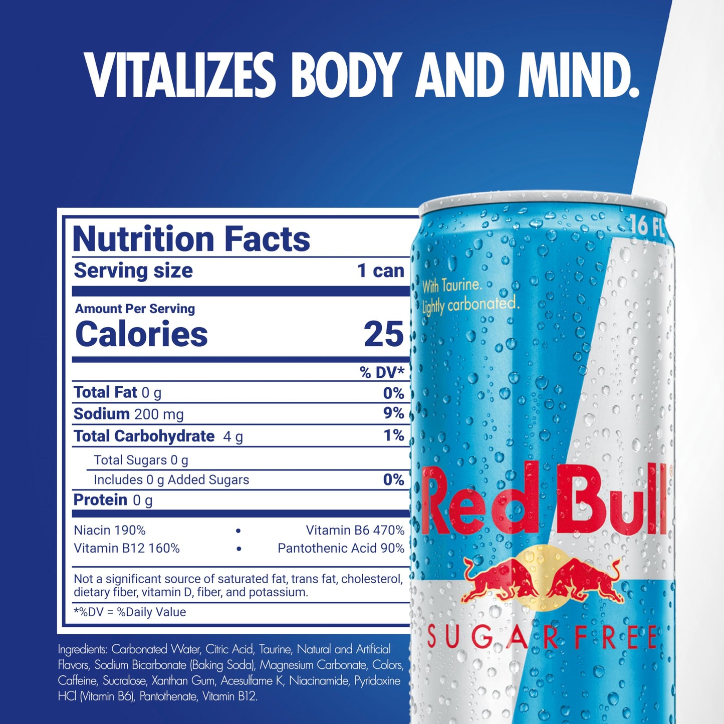 12 Pack Red Bull Sugar Free Energy Drink