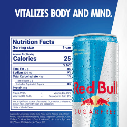 12 Pack Red Bull Sugar Free Energy Drink