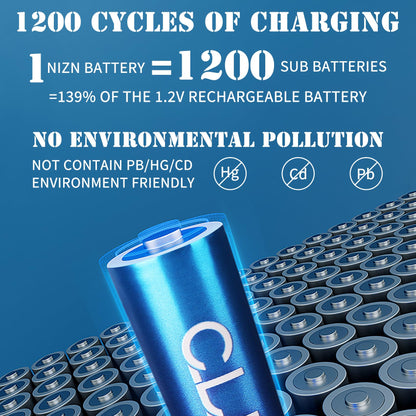4 Pack Rechargeable AA Batteries with Charger