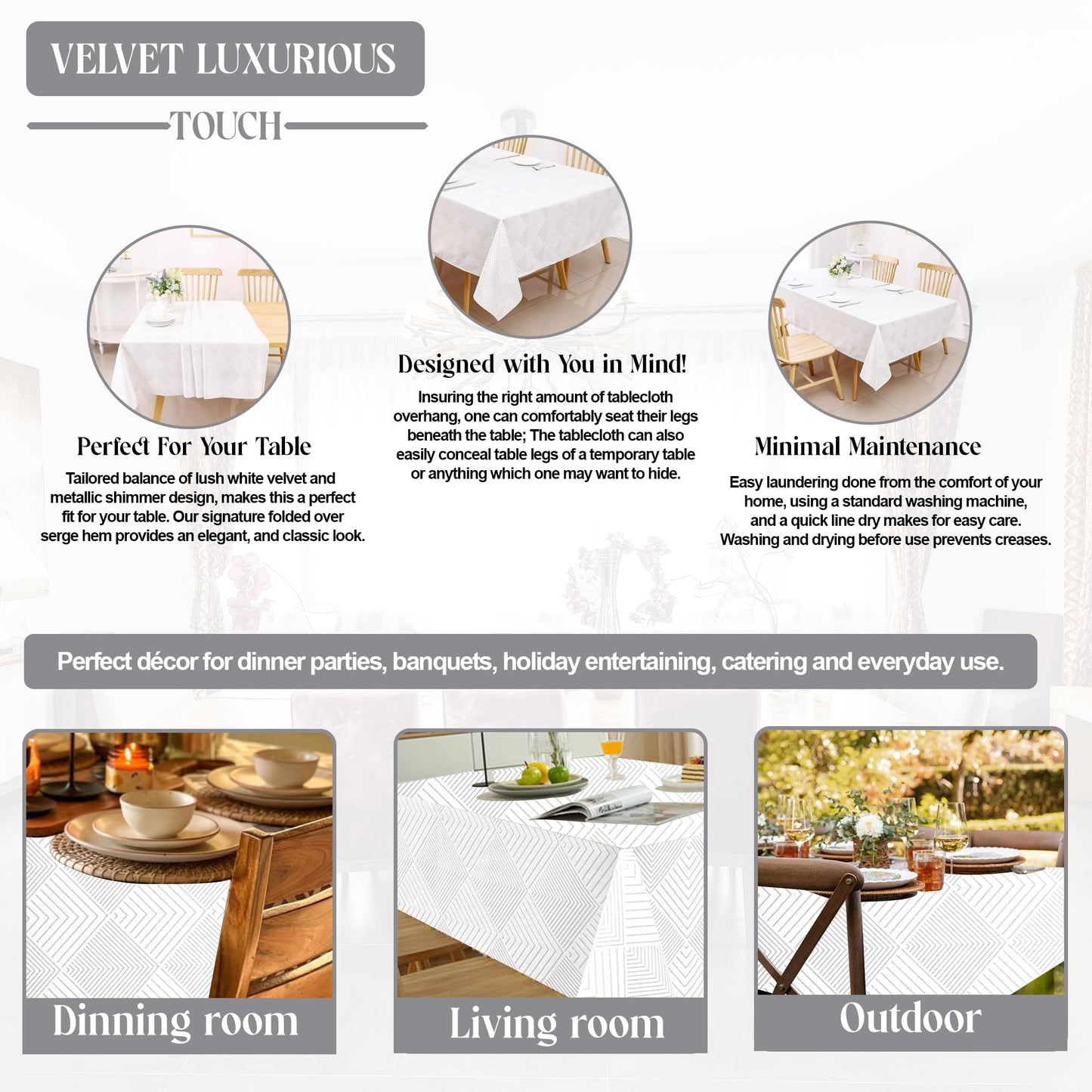 Rectangle Velvet Tablecloth by Majestic Giftware
