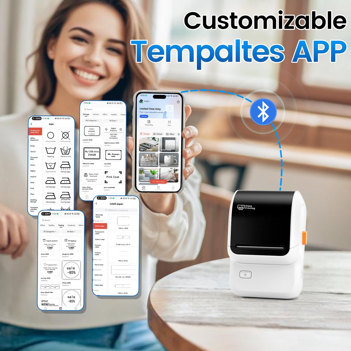 Bluetooth Thermal Label Maker for Small Business