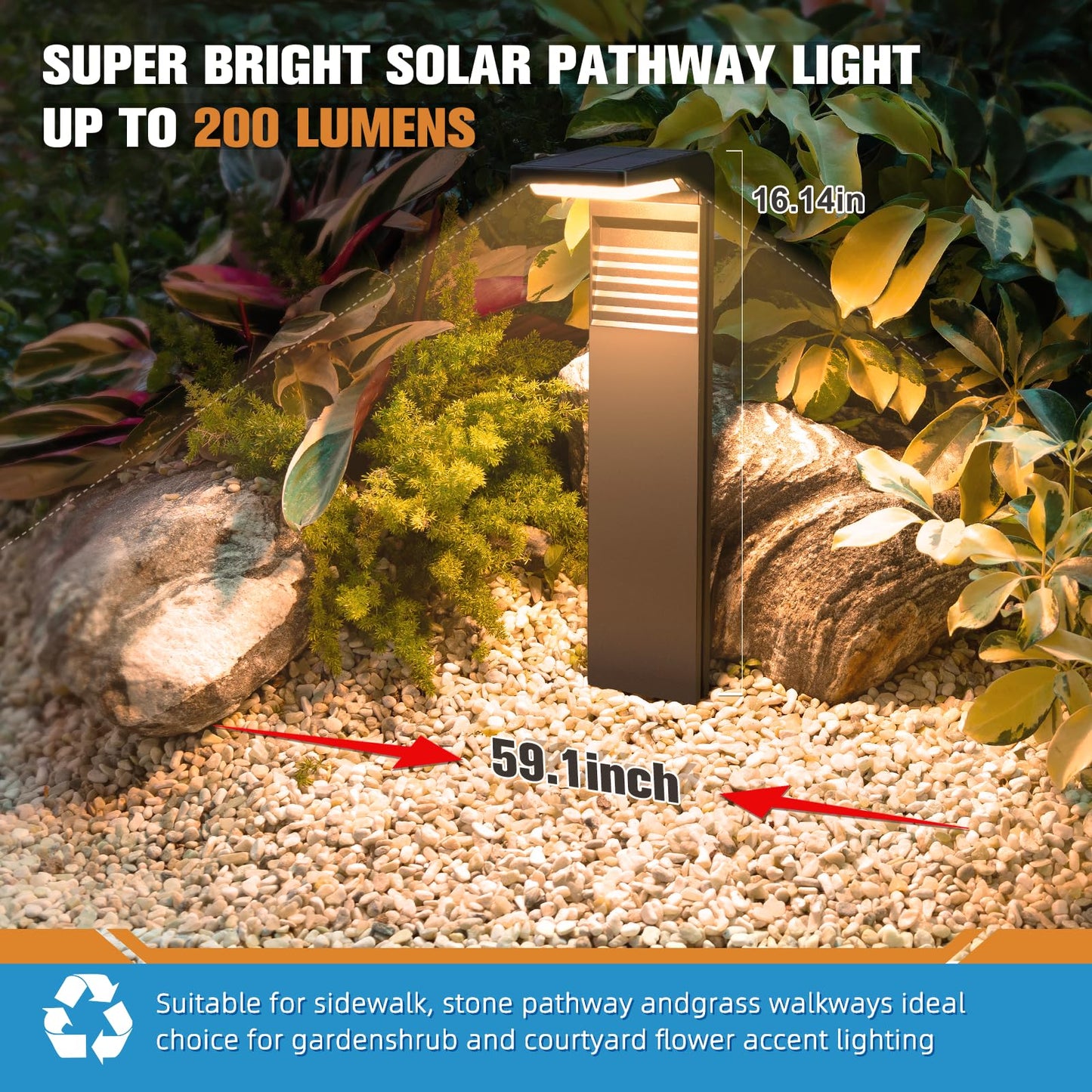 VOLISUN Solar Garden Lights - 4 Pack Bright