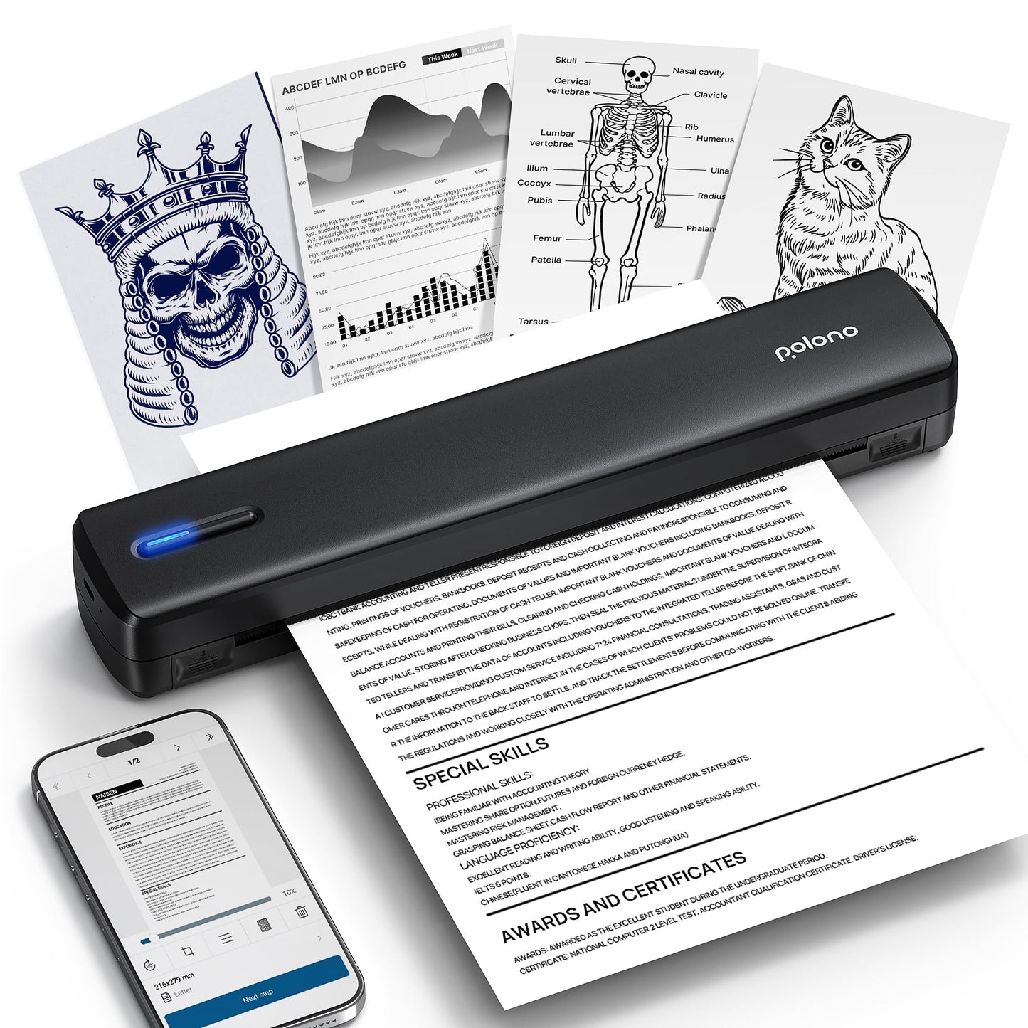 Portable Wireless Bluetooth Thermal Printer for Travel