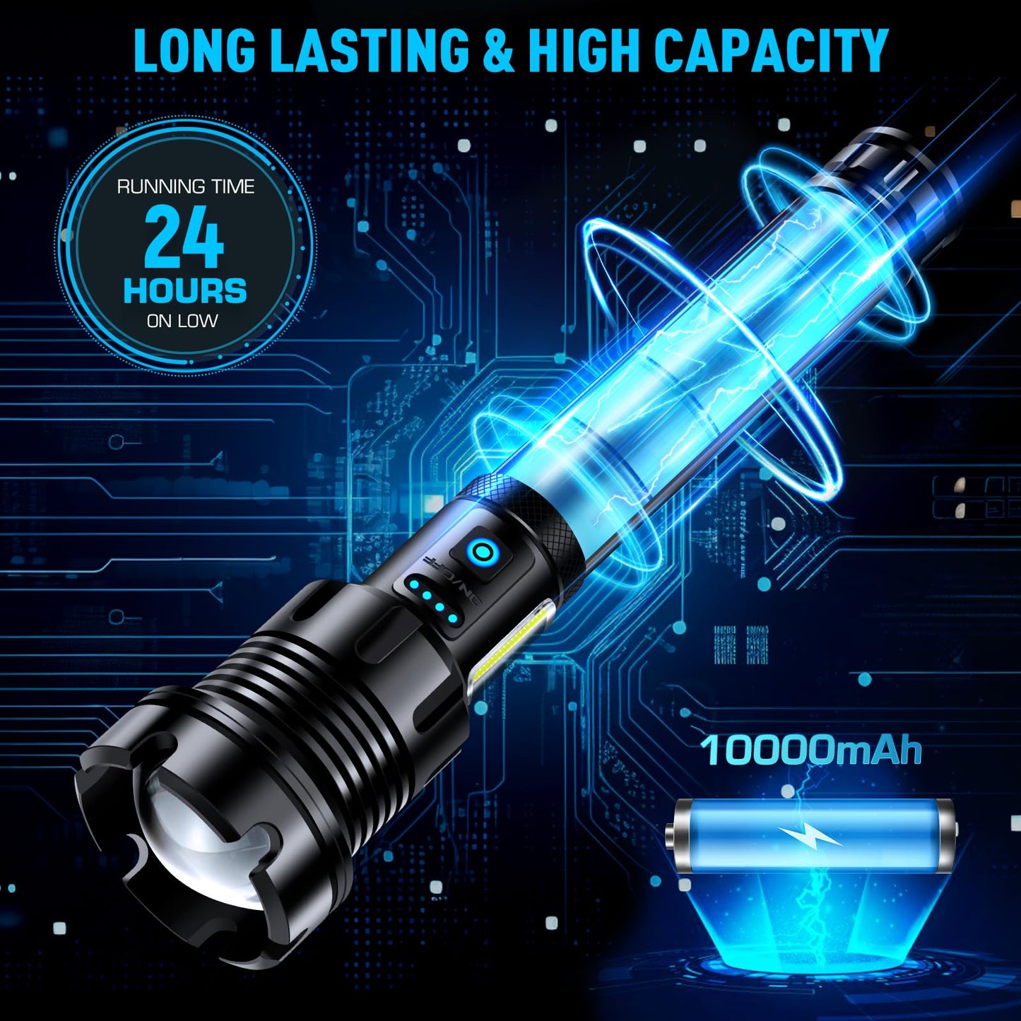 ANKRA 990000 Lumens Rechargeable Tactical Flashlight