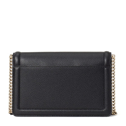 kate spade new york Knott Pebbled Leather Flap Crossbody, Black