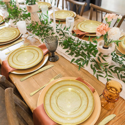125PCS Heavy Duty Gold Plastic Plates