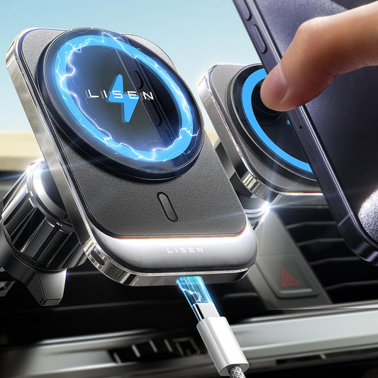 LISEN MagSafe Car Mount Charger for iPhone