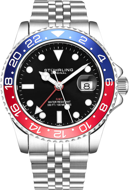 Stuhrling Original GMT Quartz Watch with Bracelet